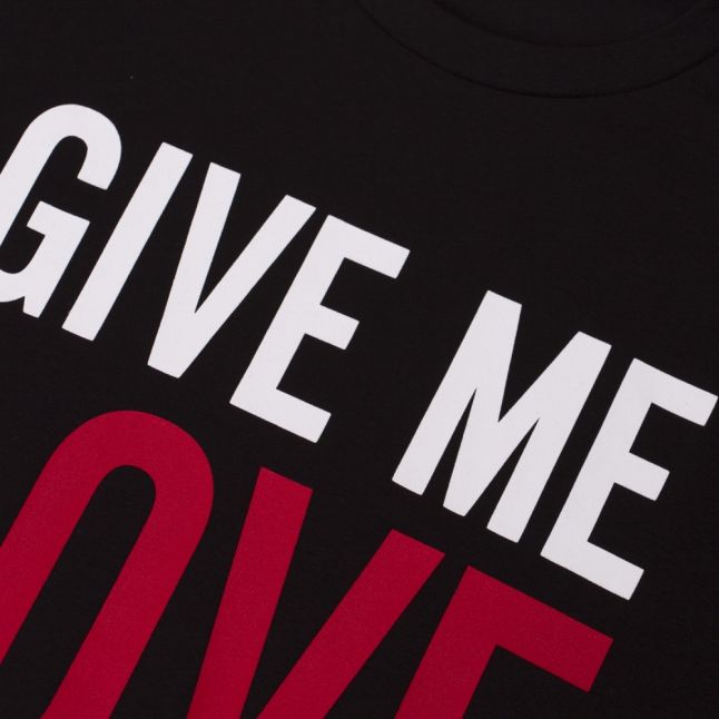 Mens Black Give Me Love Slim Fit S/s T Shirt