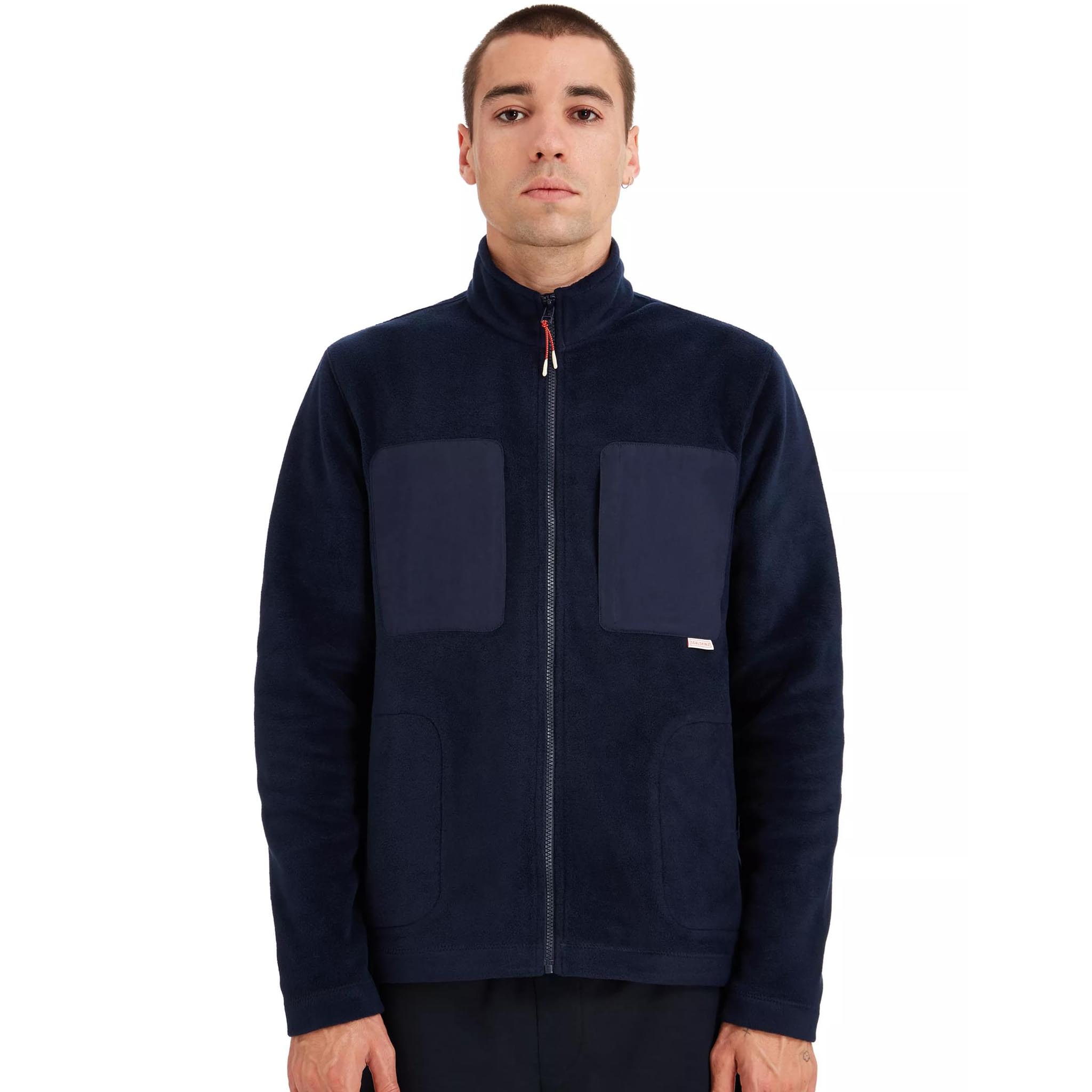 Mens Sealskinz Navy Geldeston Zip Fleece Jkt