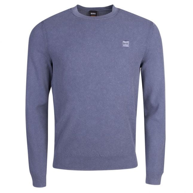 Casual Mens Blue Kalassy Crew Neck Knitted Top