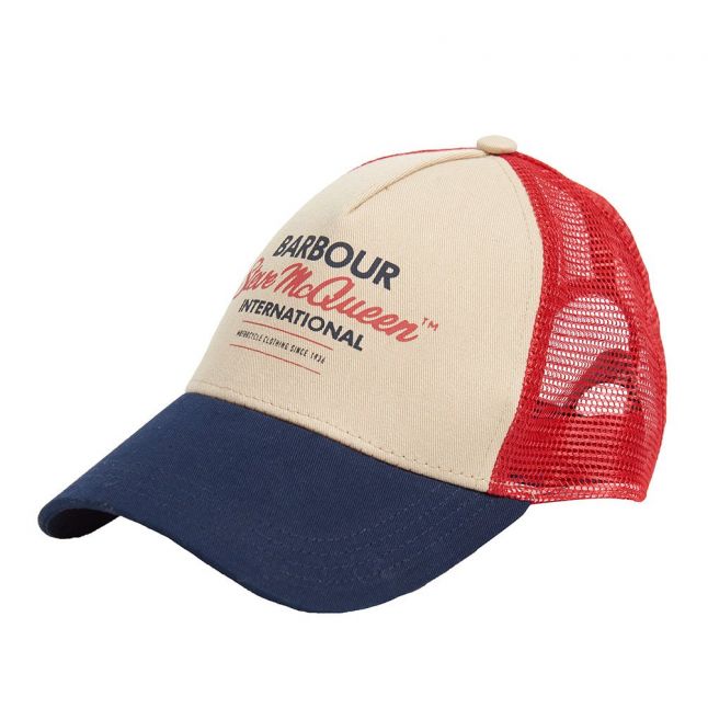 Mens Barbour International Navy/Red Stone SMQ Trucker Cap