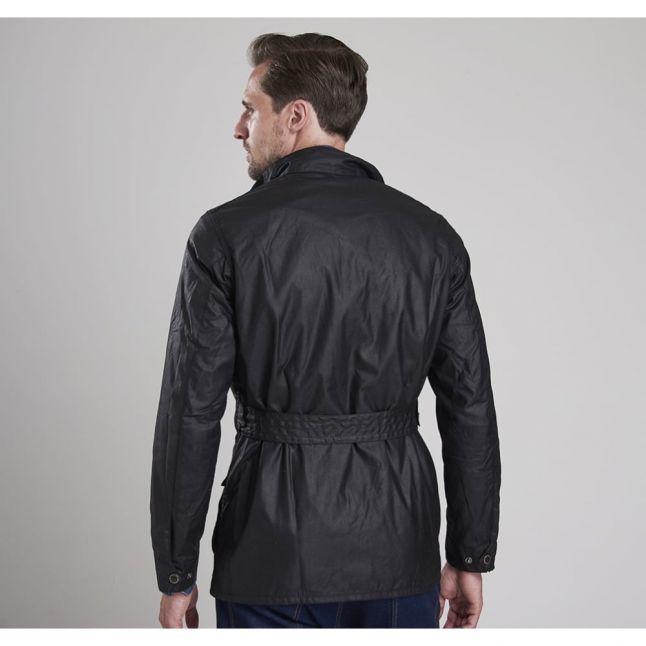 Mens Black Slim International Waxed Jacket