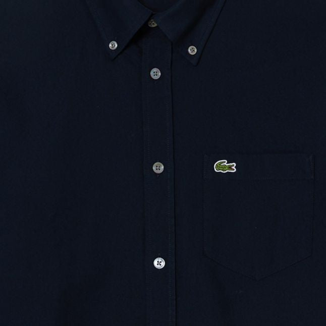 Mens Abysm Navy Oxford Reg Fit L/s Shirt