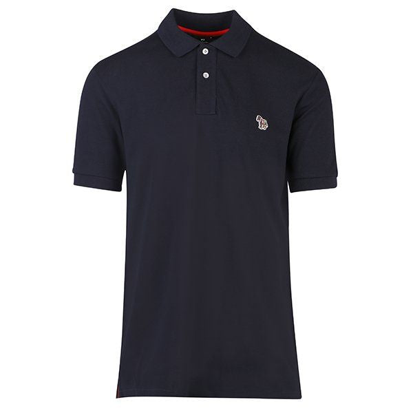 Mens Dark Navy Classic Zebra Regular Fit S/s Polo Shirt