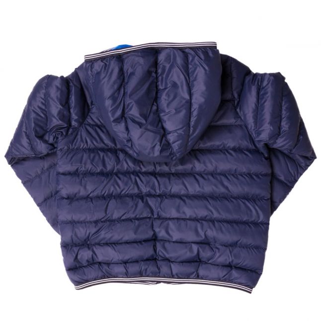 Boys Navy Branded Hooded Puffer Jacket