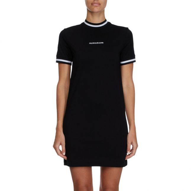 Womens Black Tipped Trim T Shirt Dress