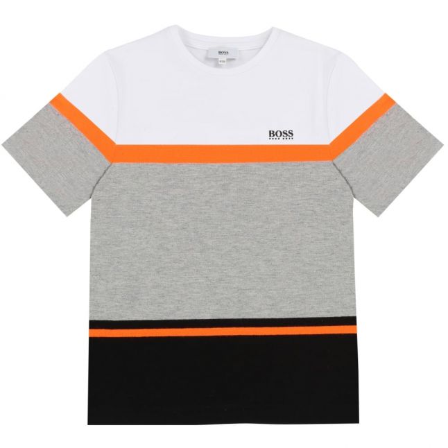 Boys Black Striped S/s T Shirt