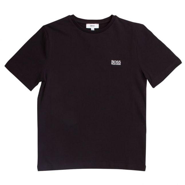 Boys Black Small Logo S/s T Shirt