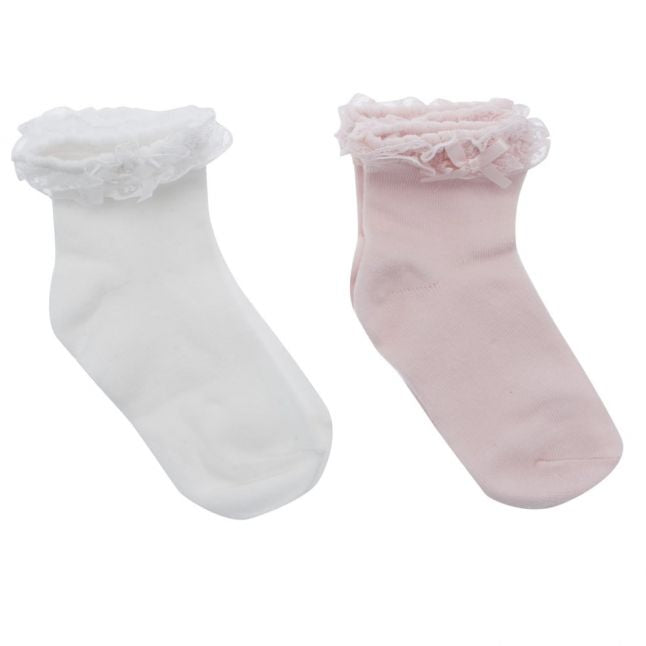 Girls Blush Frill 2 Pack Socks