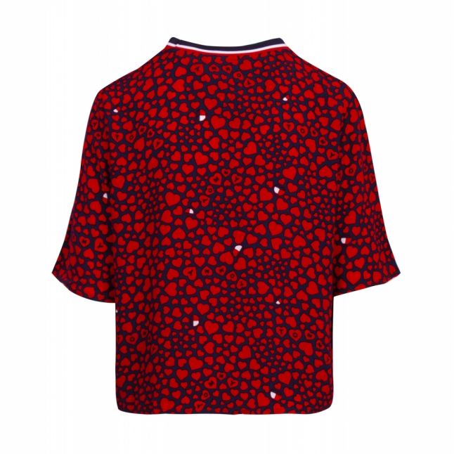 Womens Red Heart Print S/s T Shirt