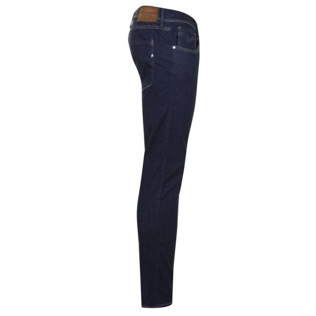 Mens Dark Blue Wash Anbass Hyperflex Slim Fit Jeans