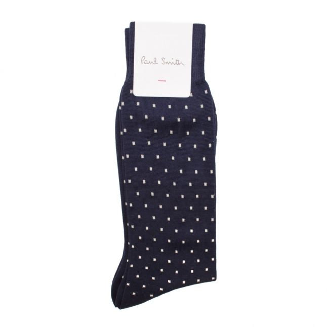 Mens Navy Pin Dot Socks