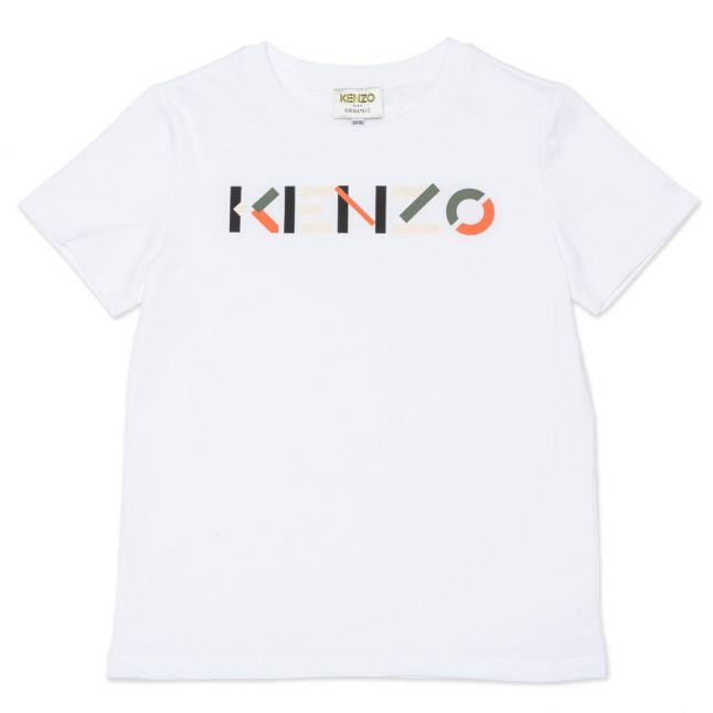 Boys White Colour Logo S/s T Shirt