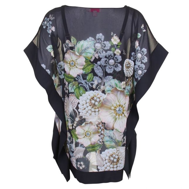 Womens Black Geminaa Gem Gardens Cover Up