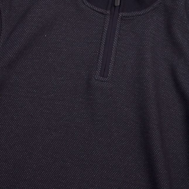 Mens Navy Bits Textured 1/2 Zip Sweat Top