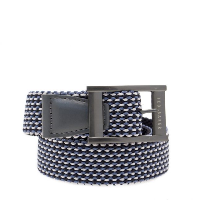 Mens Navy Columm Elastic Belt