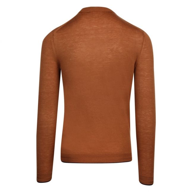 Mens Camel Newtrik Fine Roll Neck Knitted Jumper