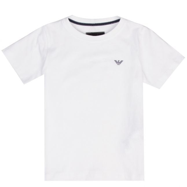 Boys White Basic Logo S/s T Shirt