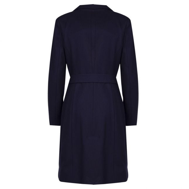 Womens Dark Blue Sandra Long Wool Coat