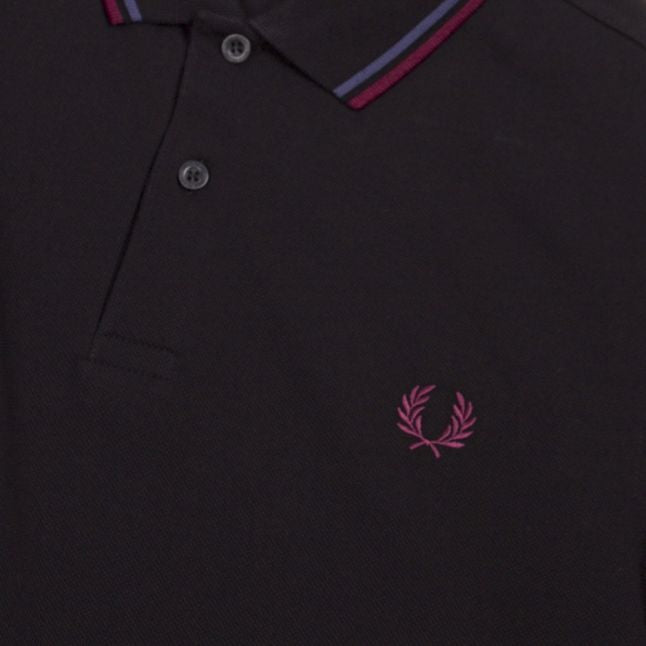 Mens Black/Mid Blue Twin Tipped S/s Polo Shirt