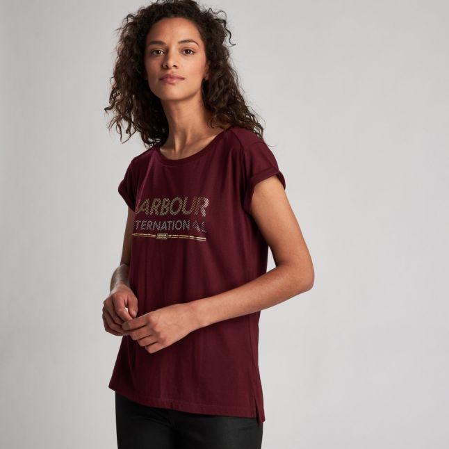 Womens Dark Rhubarb Strike S/s T Shirt