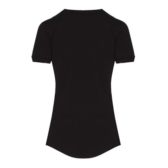 Womens Black Embroidered Logo S/s T Shirt