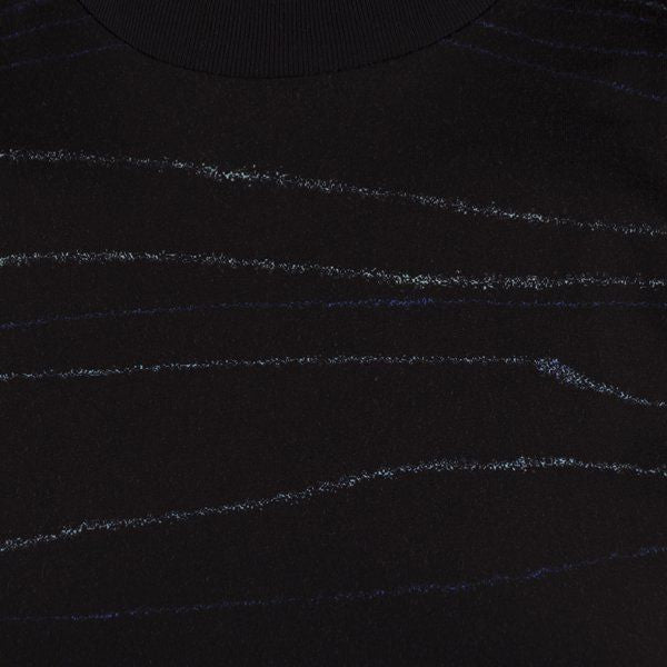 Mens Black Line Print S/s T Shirt