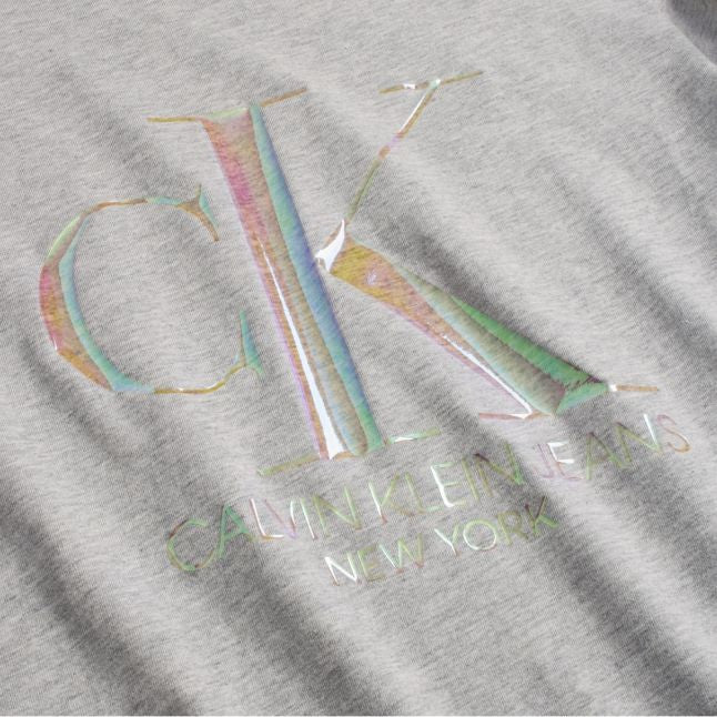 Womens Light Grey Heather Iridescent Monogram S/s T Shirt