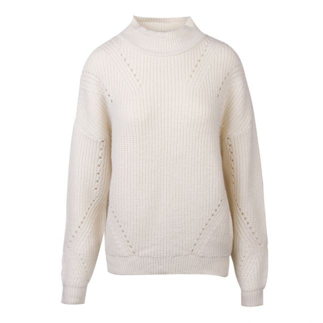 Womens Whisper White Vibirth Turtle Neck Knitted Jumper