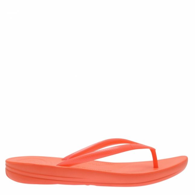 Womens Hot Coral Iqushion Pearlised Flip Flops