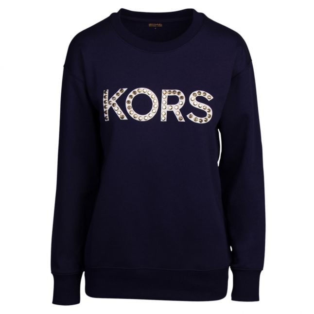 Womens True Navy Kors Stud Sweat Top