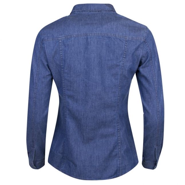 Womens Blue Wash Denim L/s Shirt