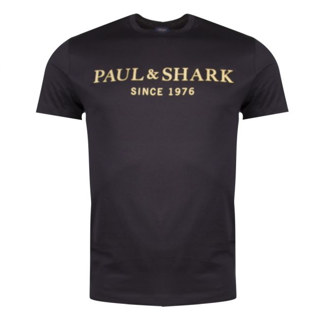 Mens Black Gold Logo S/s T Shirt