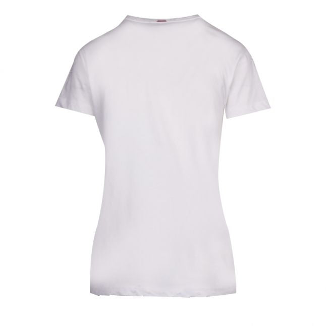 Womens White Branded Casual S/s T Shirt