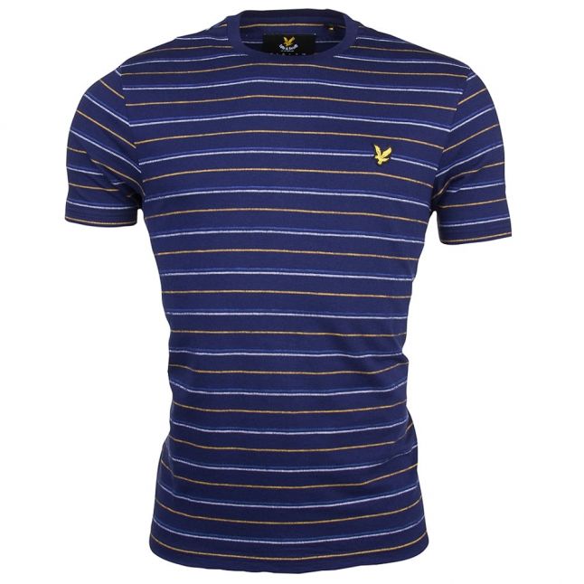 Mens Navy Pick Stitch S/s Tee Shirt