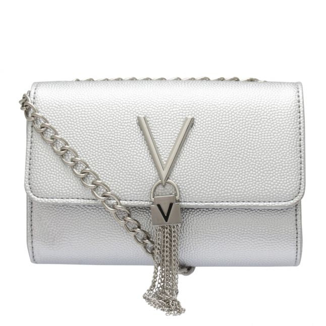 Womens Silver Grain Divina Tassel Small Crossbody Bag