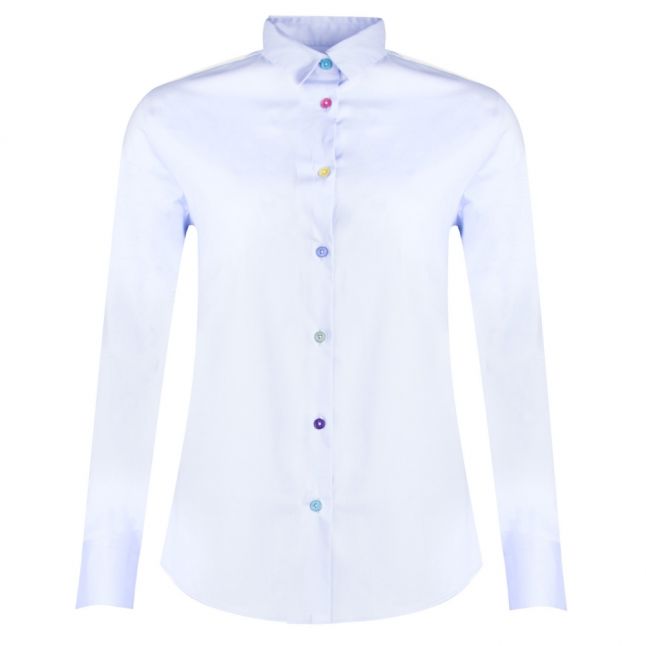 Womens Pale Blue Straight Fit L/s Shirt