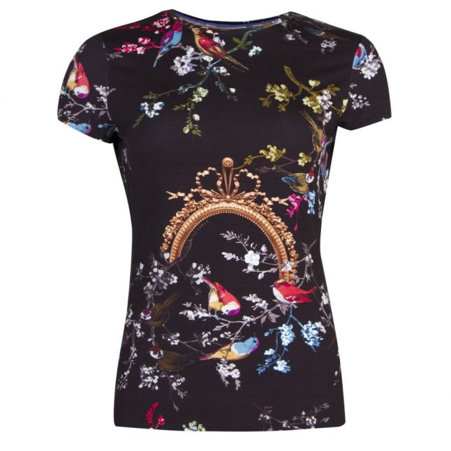 Womens Black Raynee Opulent Fauna S/s T Shirt