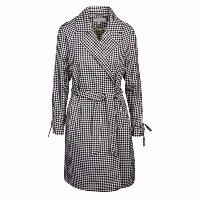 Womens Black Viaks Check Trench Coat