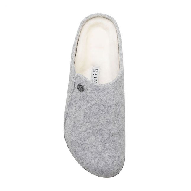 Womens Light Grey Felt Zermatt Shearling Slippers