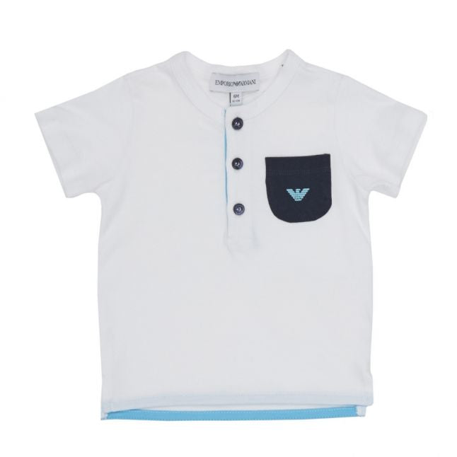 Infant White/Navy Pocket S/s T Shirt & Shorts Set