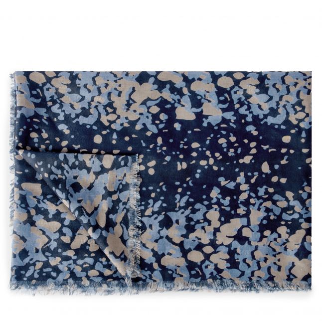 Womens Navy/Cornflower/Taupe Scattered Dot Scarf