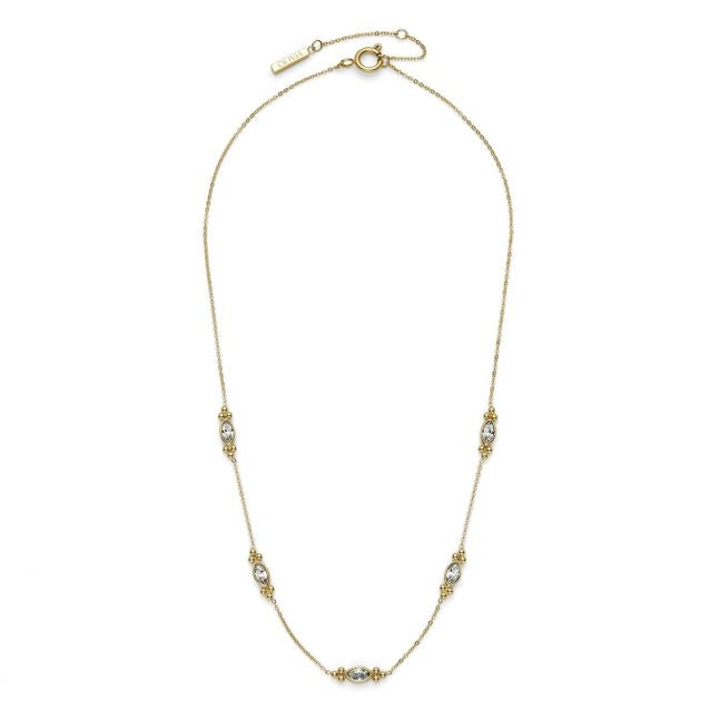 Womens	Gold Dainty Marquise Necklace