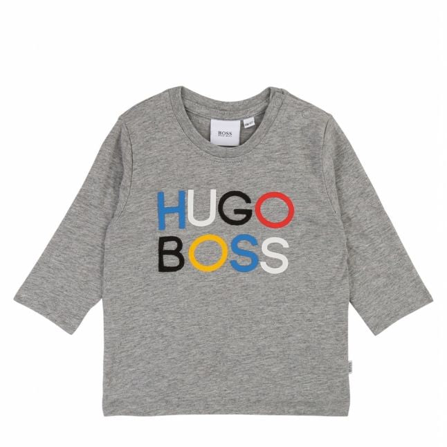 Toddler Grey Marl Colour Logo L/s T Shirt