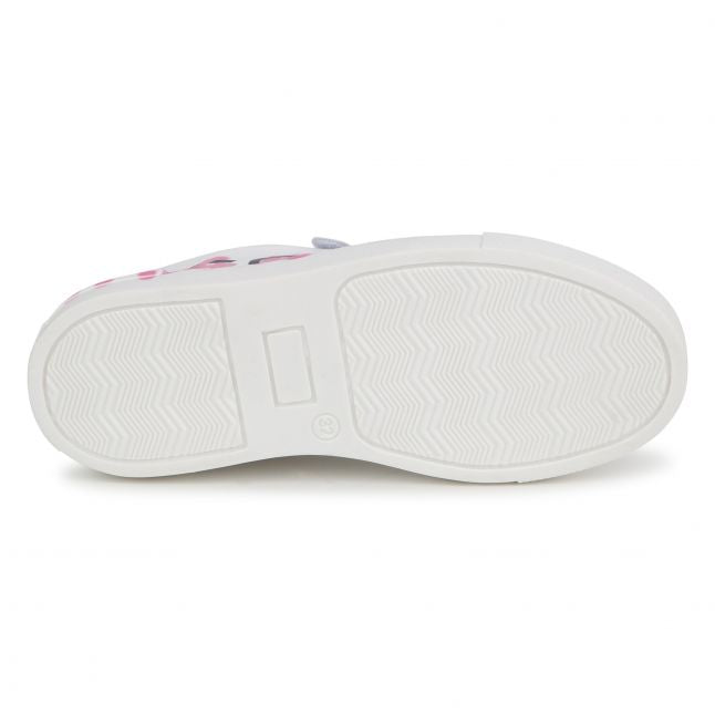 Girls White Graffiti Logo Trainers