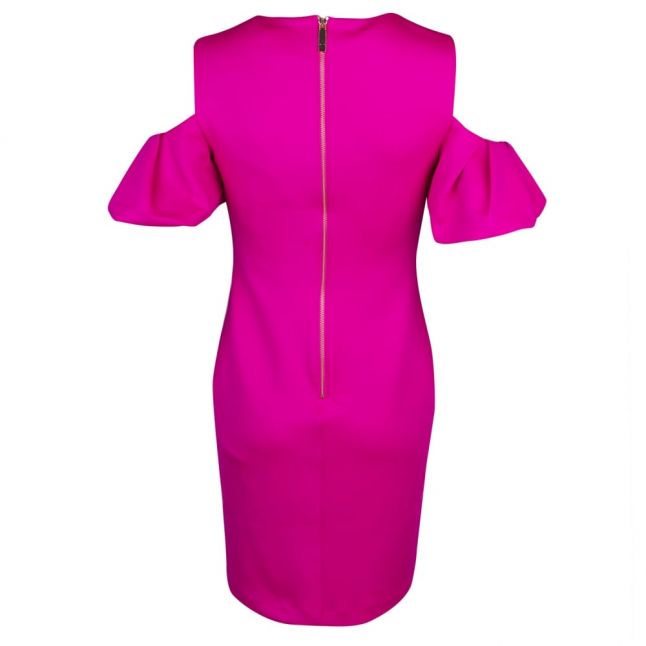 Womens Bright Pink Salnie Cold Shoulder Dress