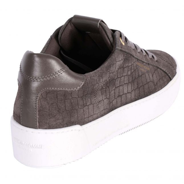 Mens Charcoal Zuma Caiman Croc Trainers