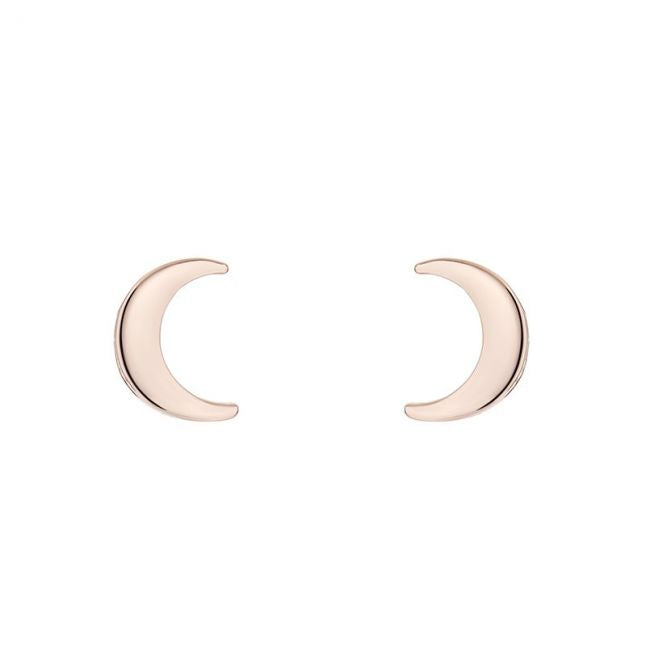 Womens Rose Gold/Crystal Marlyy Crescent Moon Studs