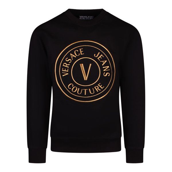 Mens Black/Gold Embroidered Emblem Sweatshirt