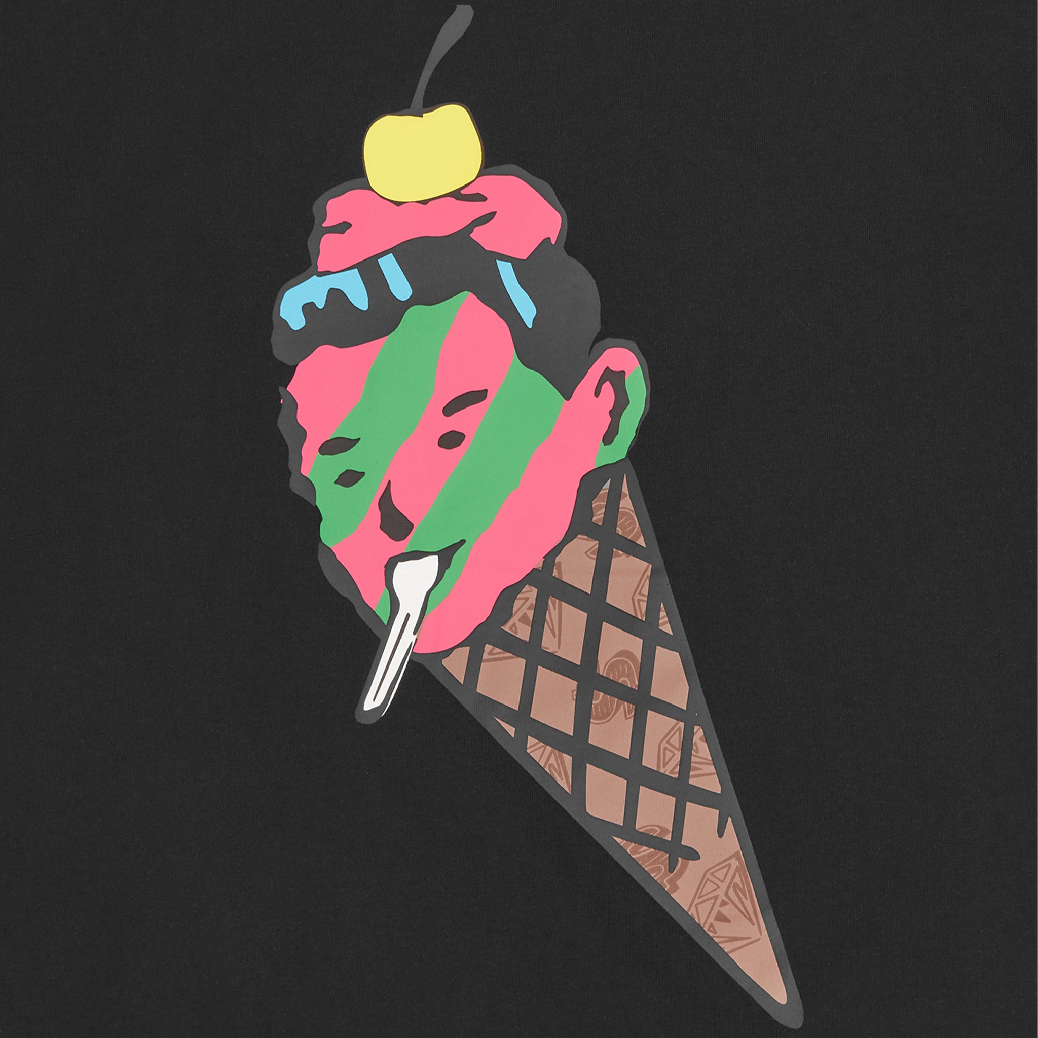 Mens ICECREAM Black Cone Man S/s T Shirt