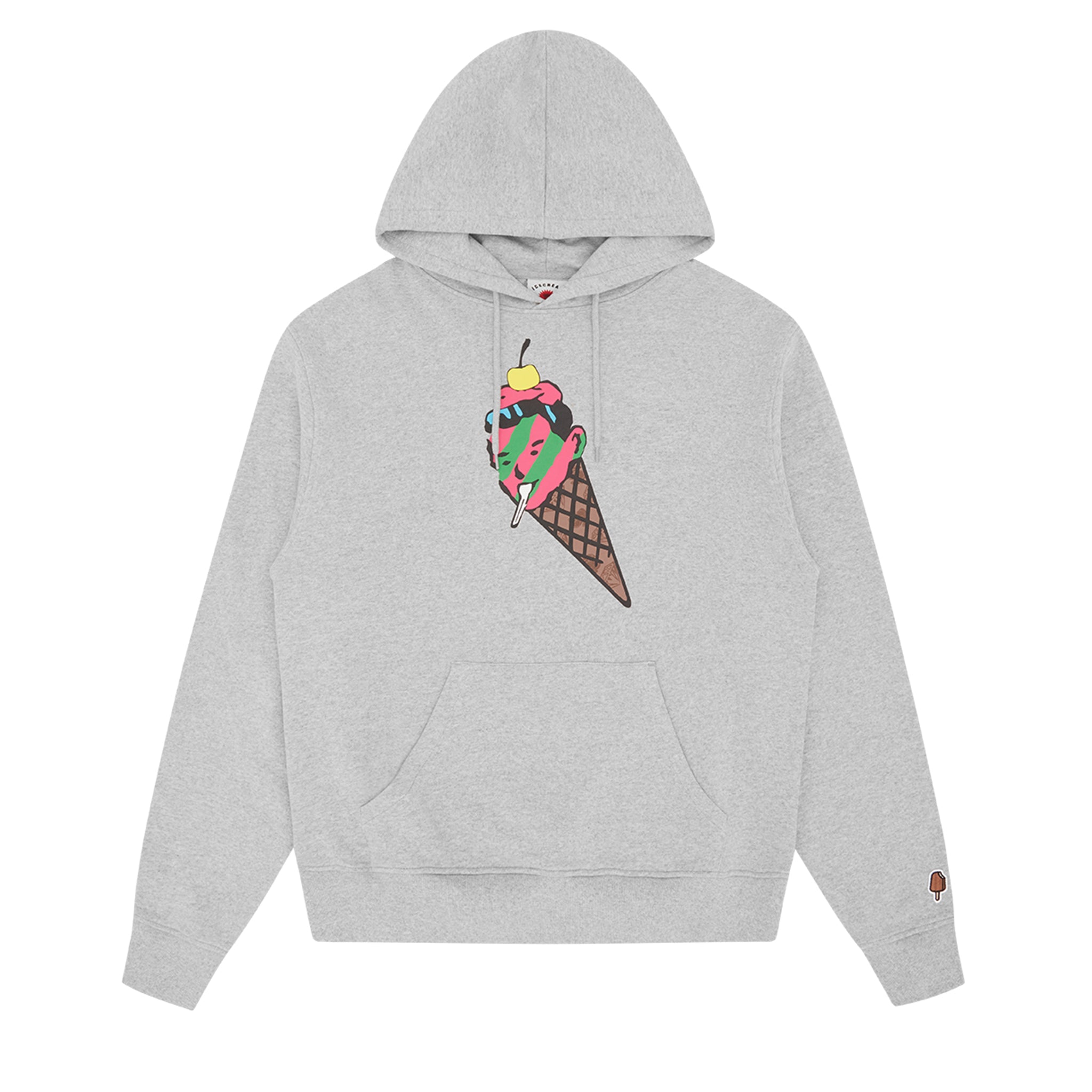 Mens ICECREAM Heather Grey Cone Man Hoodie